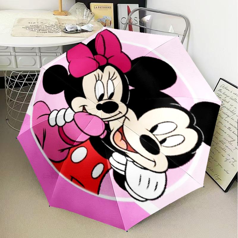 1PC Minn Mouse Printed Umbrella Folding umbrella, automatic umbrella 8-Frame for Travel, camping Fan gifts Christmas Gifts