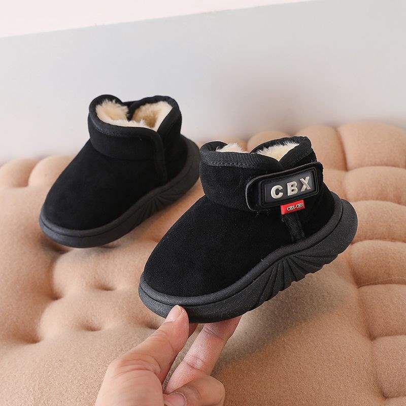 Winter children's snow boots versatile foreign style baby bag heel cotton shoes thickened cute boys and girls soft-soled warm short boots