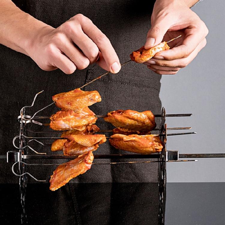 Rotary BBQ Grill Cage Skewers Needle Cage Vegetable Meat Skewer BBQ Tools