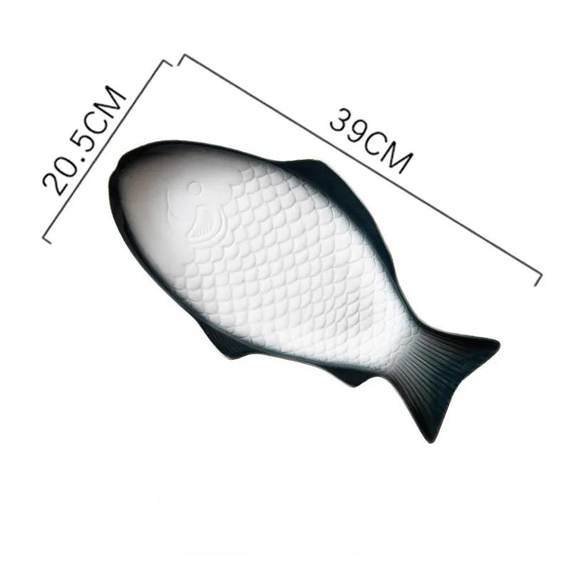 Japanese Ceramic Fish Plate White Irregular Plate Healthy Tableware Kitchen Cookware Dessert Sushi Pasta Plate El Tableware