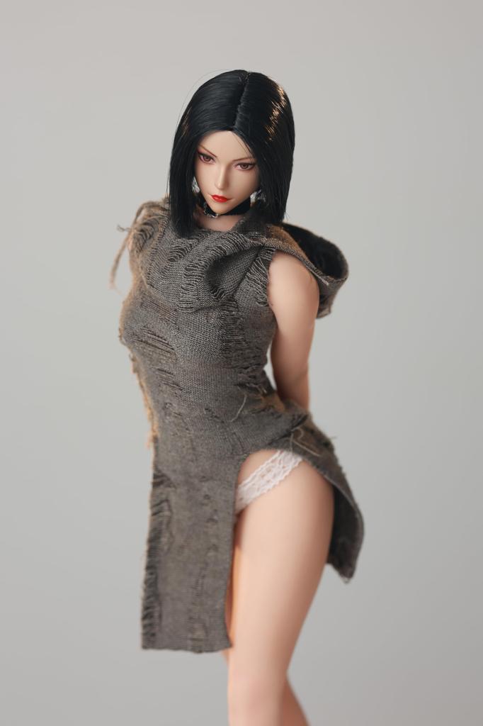 HAMRETHYPPZ Costume Figure Clothing Female Battle Style Sexy Sexy Dance Party Suit not 1/6 1/6 One-Piece Dress, One-Piece Dress, (Body, head, shoes,