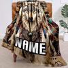 Wolf Feather Customize Your Name Blanket Used For Chair Office Sofa Bed Camping Soft And Warm Giving Friends And Relatives Birthday Graduation Gift
