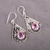 Morganite øredobber, håndlaget edelsten 925 solid sterling sølv øredobber Antikke smykker, for forlovelsesgave