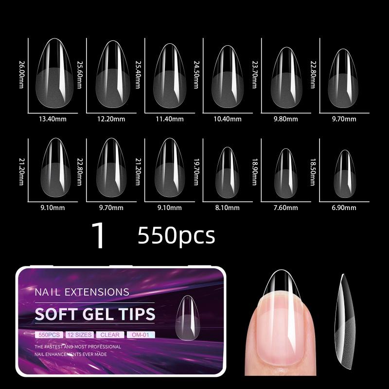 550Pcs Semi-Matte Fake Nails No Polishing Press On False Nails Medium Short Design Nail Tips Salon Home Diy Fake Nail Extension