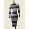 Autumn Women's New Arrival Elegant Fancy Red Stripes Dress Niche Style Turtleneck Underwear Dress