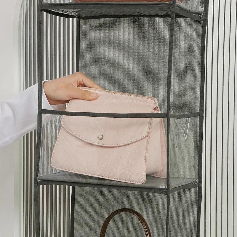 4/6Layer Cloth Storage Bag Hanging Bag Multi-layer Storage Bag Foldable Living Room Miscellaneous Multi-functional Storage Shelf