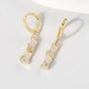 Chinese style simple new earrings opal bamboo joint retro style exquisite ear buckle fashion temperament versatile woman