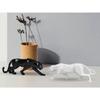 Modern Black & White Geometric Shape Panther for Home Decor (Pack of 2, White & Black)