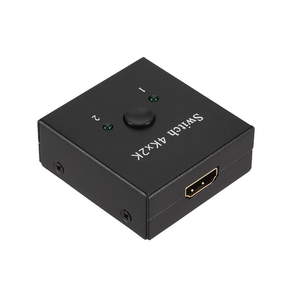 4K 60Hz HDMI Switch 2 Ports 2 In 1 Out HDMI-kompatibler Video-Splitter für Laptop PC Xbox PS3/4/5 TV-Box zu Monitor Projektor