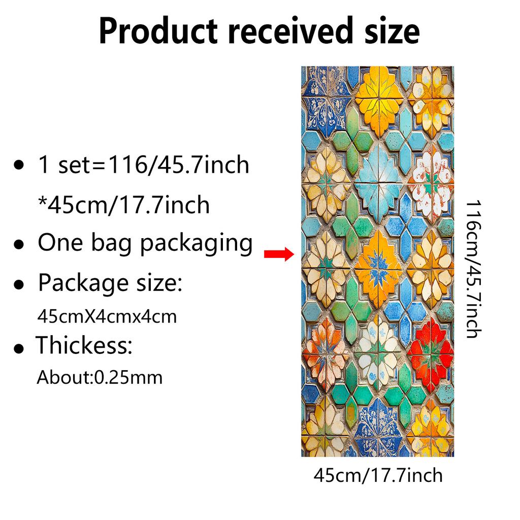 Europeisk Retro Stil Vindusfilm PVC Elektrostatisk Glassklistremerker Farget Vindusfilm Statisk Heftende Frostet Glassfilm