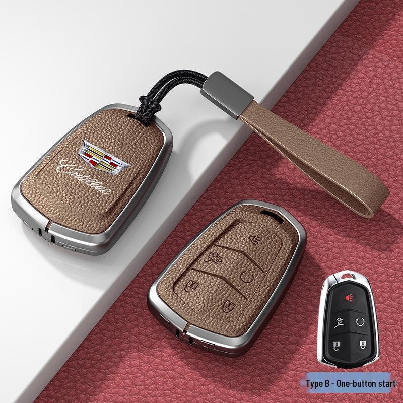 Lädernyckelskydd för Cadillac XT5/CT6/XT4/XTS och ATSL – Unisexdesign med spänne