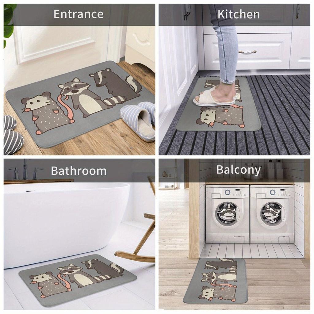 1PC Cute mat fox pattern Door Mats Kitchen Rugs Non-Slip Pop design Bathroom Rugs Bath Mat Carpet for Home Sink Laundry Decor