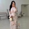 European and American Spring New Soft and Elegant Temperament Long-sleeved Long Dress Fashionable and Comfortable Dress Women
