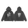 Unisex Oversized Hooded Sweatshirt With Washed Vintage Print Soft Cotton Blend Relaxed Fit Fall Casual Wear