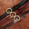 2.3Cm Wide Retro Washed First Layer Cowhide Round Buckle Belt Women'S Genuine Leather Casual Versatile Jeans Belt Women
