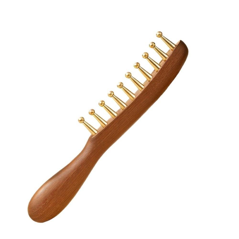 

Natural Material Brass Meridian Comb Reduce Puffiness Guasha Scalp Tool Scalp Care Brass Meridian Brush