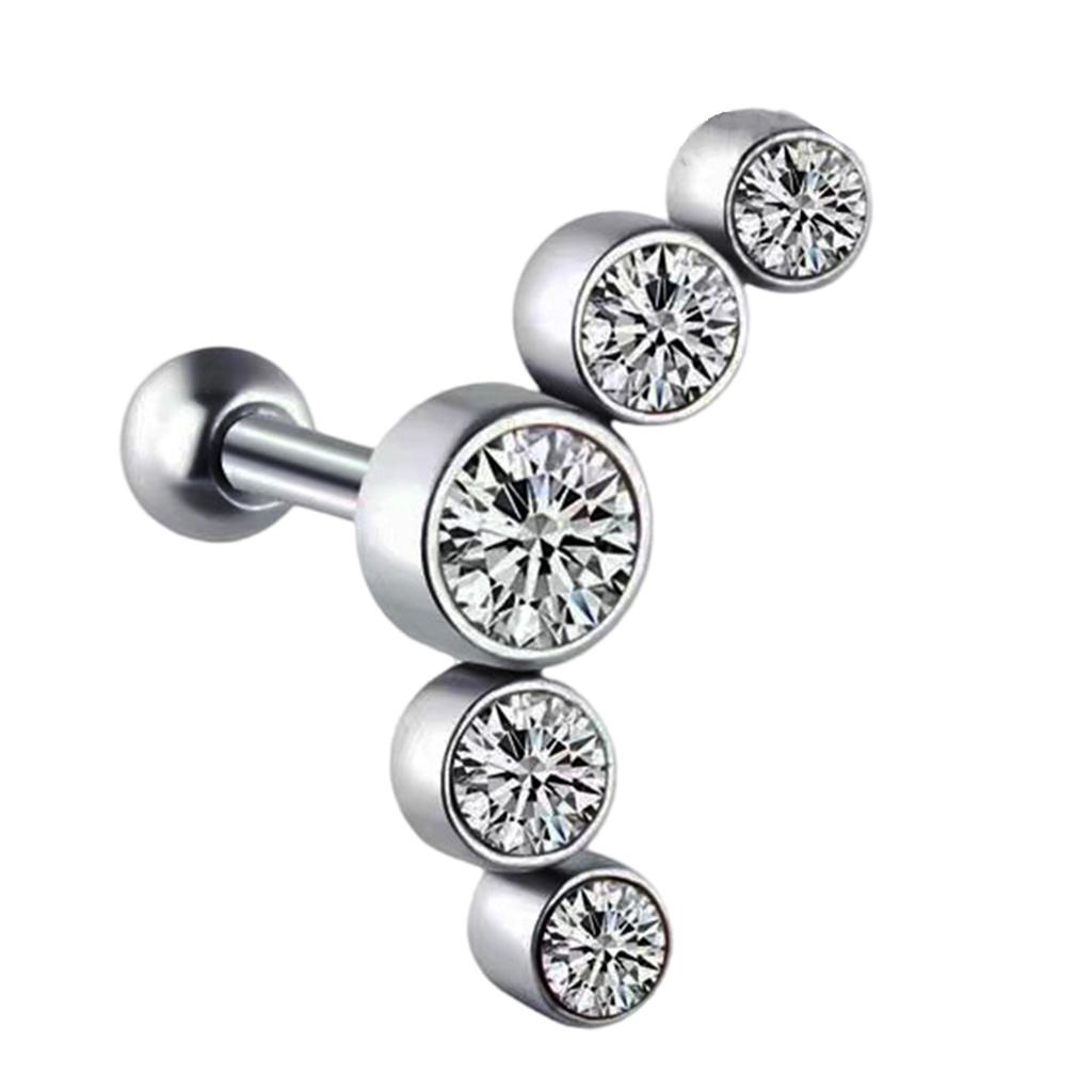 Boucle d'oreille cartilage hélix tragus élégante en acier inoxydable bijou de corps avec cristal tchèque accessoires d'oreille mode
