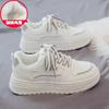 New Autumn and Winter Board Shoes for Women Thick Soles with Plush Cotton Shoes for Students Versatile Casual Sports White Shoes