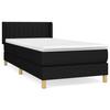 3130395 vidaXL Lit à sommier tapissier avec matelas Noir 90x190 cm Tissu