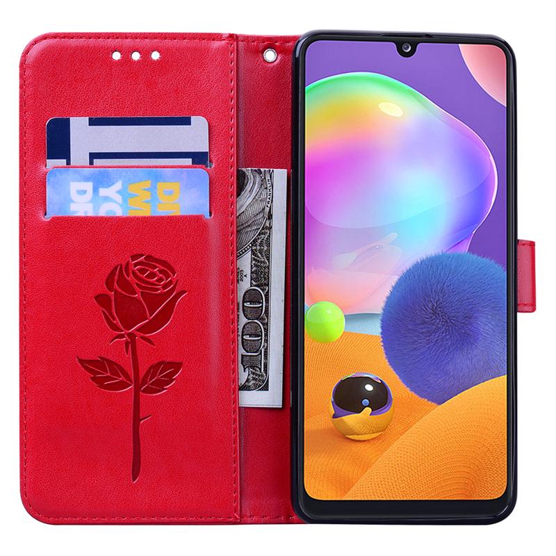 För Samsung Galaxy A51 A71 Fodral 3D Blomma Magnetiskt Läder Flip-telefonfodral För Samsung A01 A11 A31 A41 A81 A91 M30S M21 M31 Kortplats Plånboksfodral