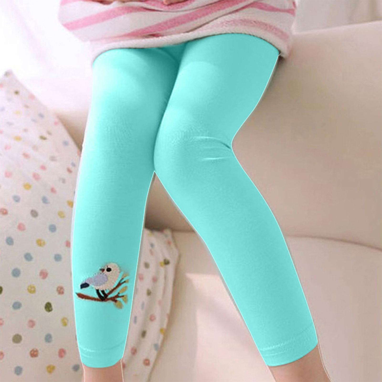 

Узкие брюки-карандаш для маленьких девочек, детские эластичные леггинсы с милым птичьим принтом 110 зелёный