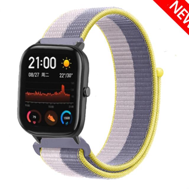 20mm 22mm Watch Band For Amazfit GTS/2/2e/4/3/mini GTR 4/2/3/Pro 47mm stratos 3 Nylon Bracelet pulseira correa Amazfit bip strap