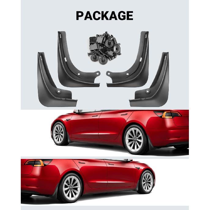 Schmutzfänger Kotflügel für Tesla Model 3 Y 2017-2022 2023 Kunststoff-Spritzschutz Kotflügel 4 Teile/satz Schwarz Weiß Carbon Fiber