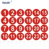 Waterproof PVC Round Number Stickers