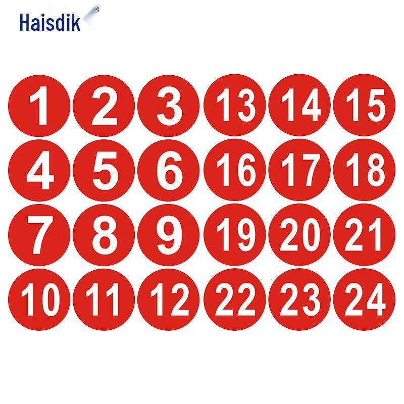 Waterproof PVC Round Number Stickers