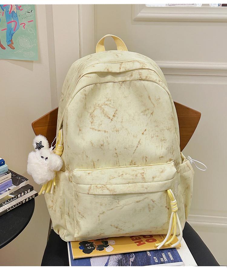 School bag summer new Mori high-value college student school bag fresh tie-dye versatile backpack casual simple shoulder bag