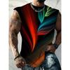 Brightly colored geometric flower patchwork pattern unique design vest 3D digital color print men's casual fashion vest base shirt