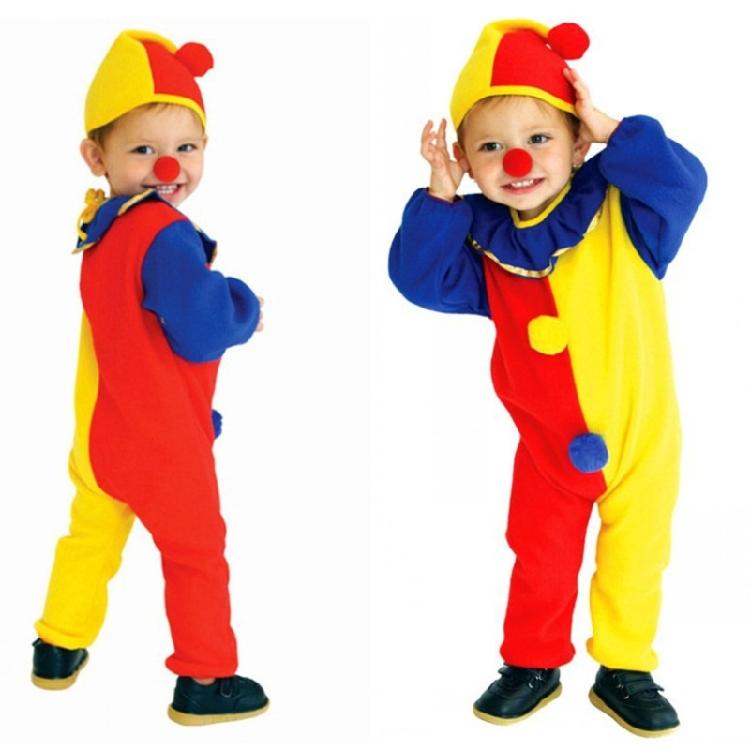 Clownkostüm Clown-Outfits Kinder Clown Verkleidungsset Clownshut Clownsnase Clown-Overalls Cosplay Halloween-Kostüm