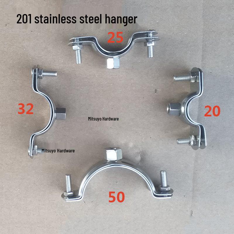 Stainless Steel Pipe Clips: Adjustable 50-110mm PPR Water Pipe Brackets & PVC Metal Hose Clamps (20-75mm).