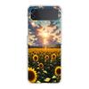 Phone Case For Samsung Galaxy Z Flip 3 4 5 Hard Folding Clear PC For Samsung Z Flip 6 Back Cover Beautiful Yellow Sunflower