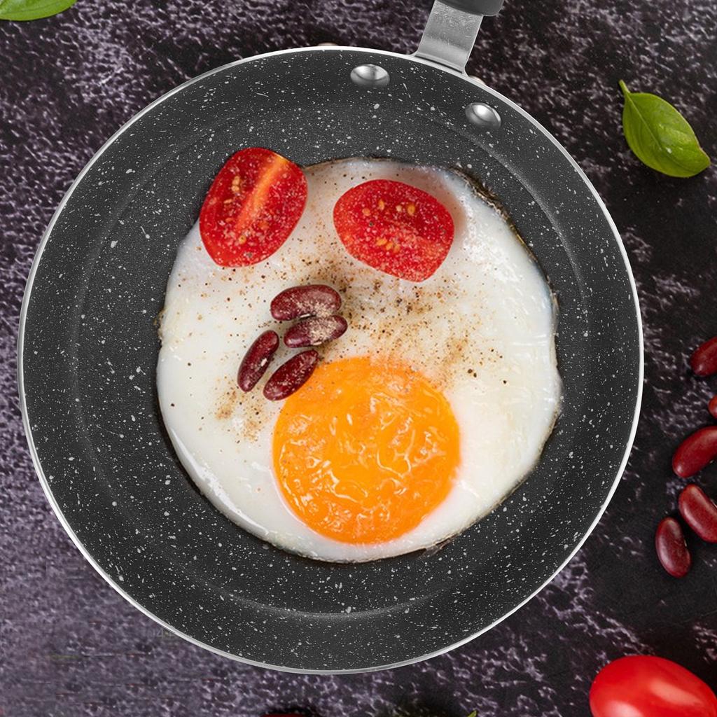 1Pcs 6 Inch Black Non-Stick Fry Pan Premium Material Fast Heating for Sandwiches Omelets Eggs Stone Coated Frying Pan for Home