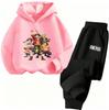 ONE PIECE Cartoon Printed Children's Clothing Set Boys and Girls Long Sleeve Hoodie Tights Sweatpants Sports Two Pieces