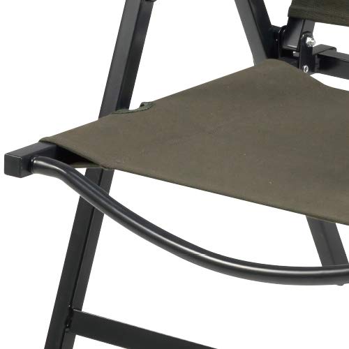 BUNDOK Low Style Chair, Dark Olive, BD-115DO, with Folding Cotton Armrests