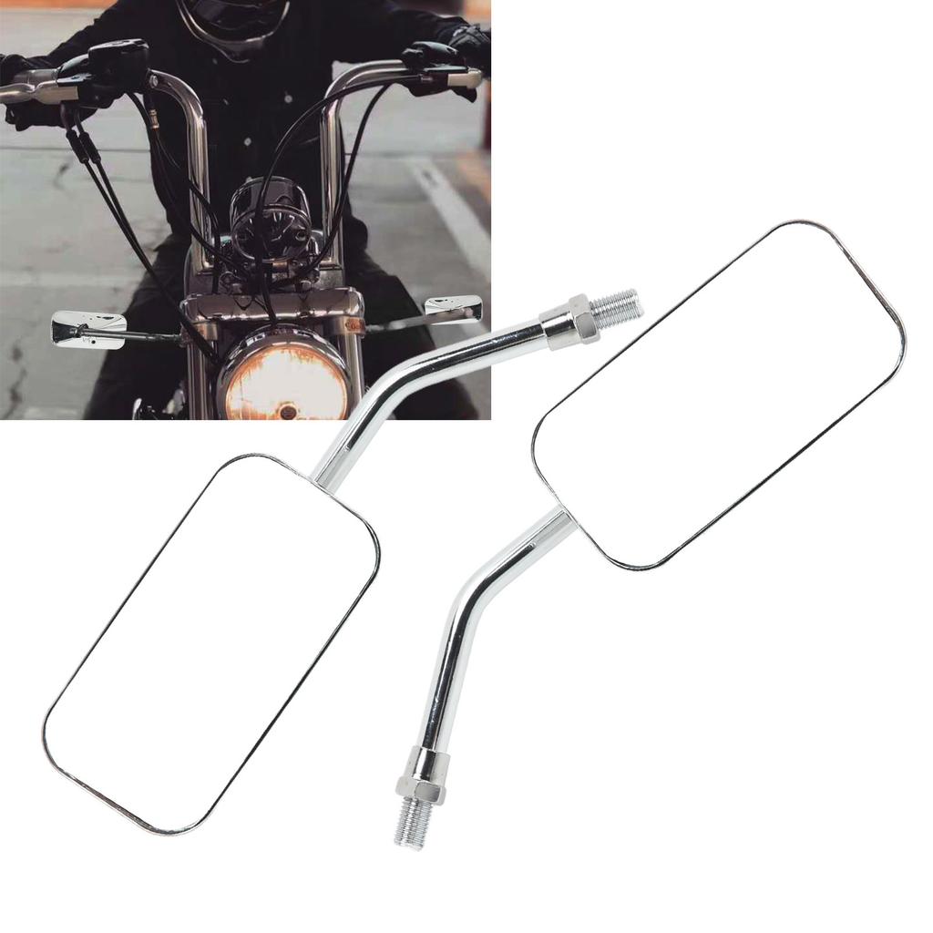 Motorcycle Rearview Mirror   Clear Wide Angle Side Rear View Wing Mirror Kit for 38mm Inner Diameter Bumper