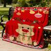 1pc Christmas Deer Outdoor Flannel Blanket, Cozy & Warm Soft Te Playful Design, Napping Camping,