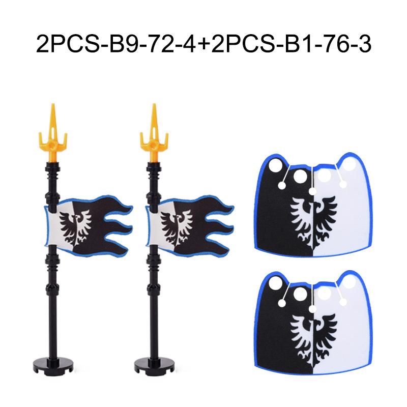 Medieval Military War Army Castle Knight Soldier Figures Building Blocks Weapon Cloak Helmet Shoulder Armor Flag Warrior Shield