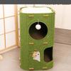 Thickened Multi-layer Fold Eared Cat Bed Four Season Universal Household Felt Warm Cat House Three Floors Cats Climbing Frame Villa Excluding Mat