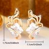 Elegant Gold Color Square Stud Earrings for Women Clear Zircon Geometric Jewelry Fashion Gift
