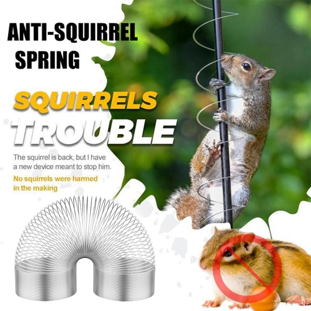 Squirrel Proof Spring Device Metal Squirrel Baffle Hanging Compression Outdoors Spring For Feeder Station Wrap Around Protection