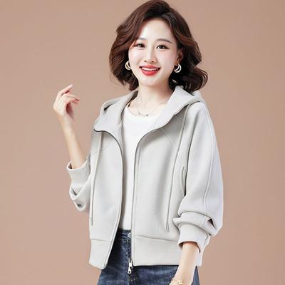 Versatile Hooded Sweatshirt for Women, Fashionable Short Zip Jacket Outfits