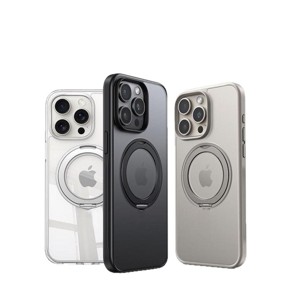 Compatible with iPhone 17 Pro: Magnetic Suction Phone Case, 360° Rotating Stand, Large Hole Design, Drop Protection.
