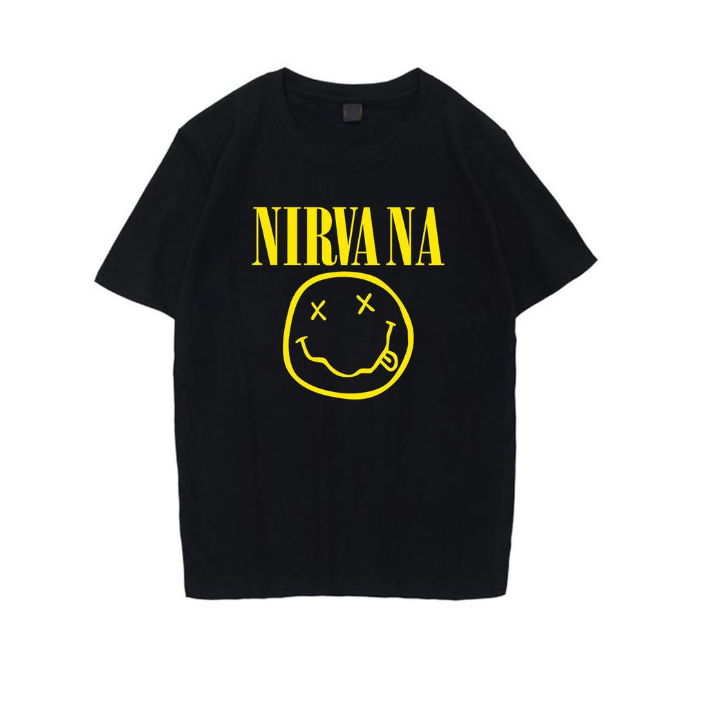 Nirvana Smiley Face Tee 90s Vintage Grunge Band Shirt Hoodie Pullover Unisex Streetwear Sweatshirt Kurt Cobain Fan Gift