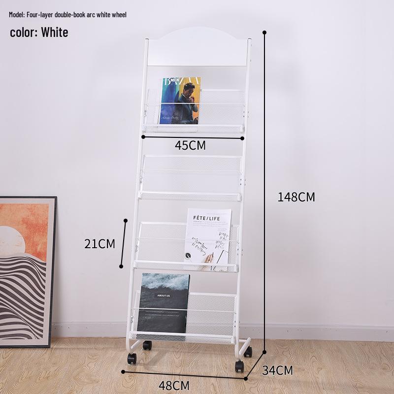 Floor Standing Magazine & Book Display Rack for Periodicals and Promotional Materials