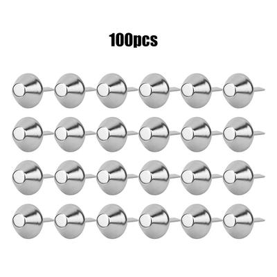 100 Piezas Tachuela Pies Planos Hierro Plata Hierro Tipo Seta DIY Bolso Cuero Artesanía Accesorios