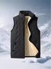 Men's Black Lambswool Vest: Warm, Velvet-Lined, Thickened Jacket for Autumn/Winter. Loose-Fit Outerwear.