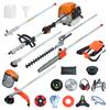 Gas String Trimmer Multi-Functional Trimming Tool, 52CC 2-Cycle Powered Hedge Trimmer, Weed Eater, Eater Brush Cutter, Edger, Pole Saw Chainsaw
